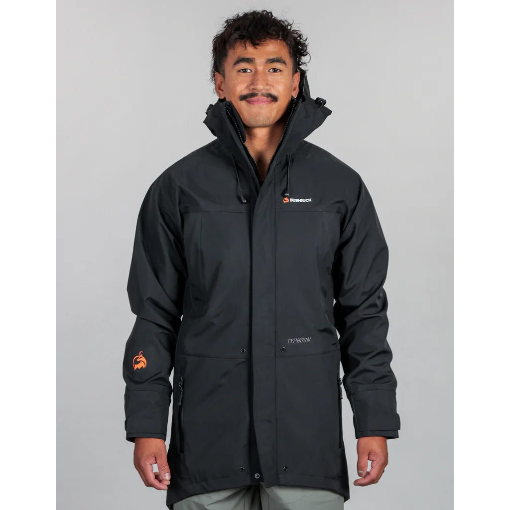 Bushbuck Typhoon Unisex Waterproof Jacket Black - Wild & Moor