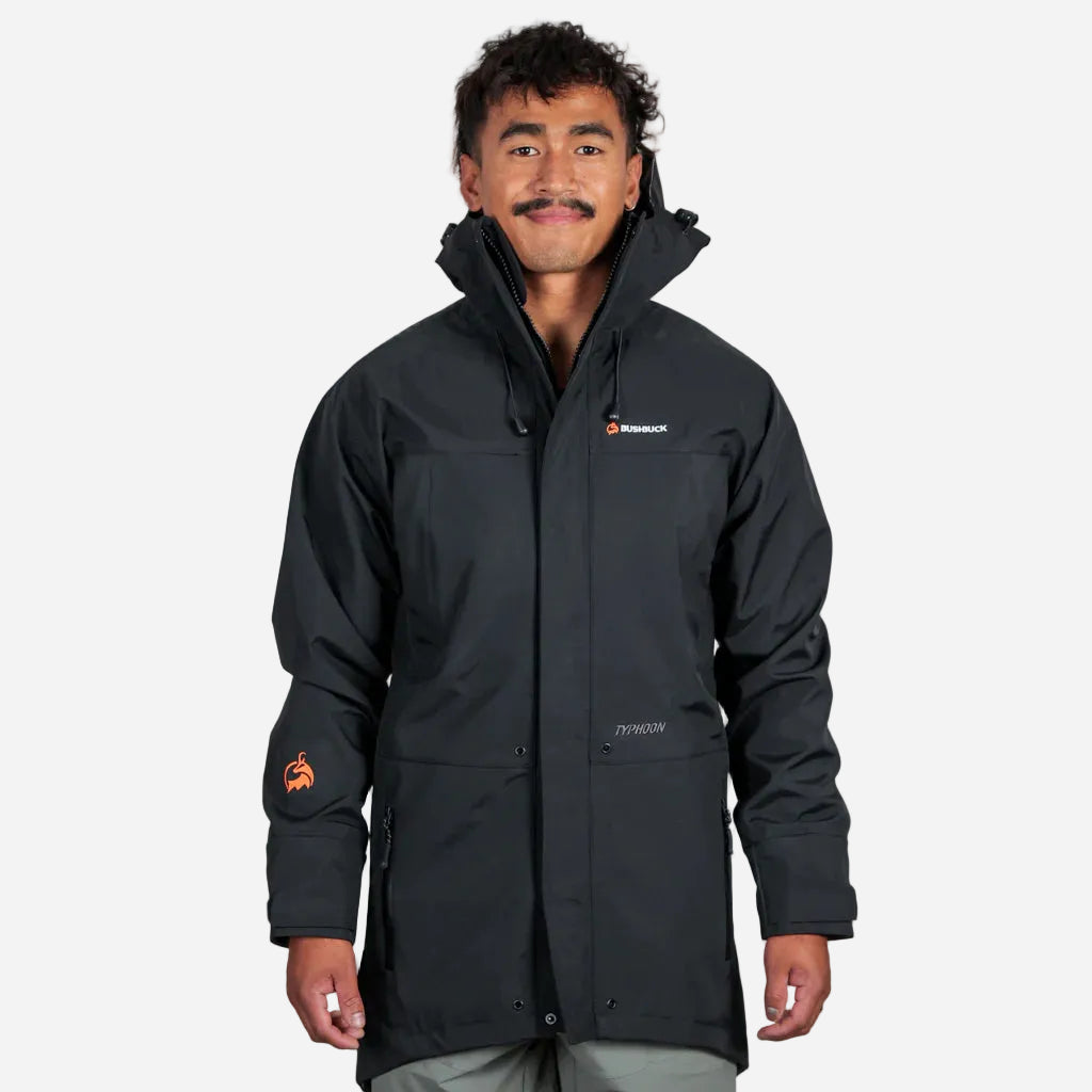 Bushbuck Typhoon Unisex Waterproof Jacket Black - Wild & Moor