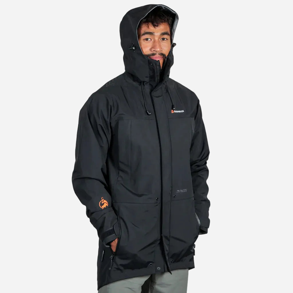 Bushbuck Typhoon Unisex Waterproof Jacket Black - Wild & Moor