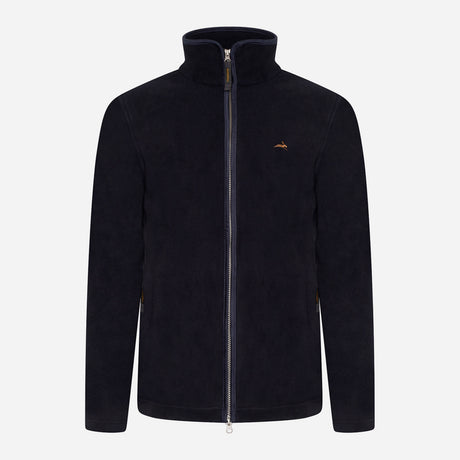 Front of Harehill Birtles Fleece Jacket, Midnight - Wild & Moor
