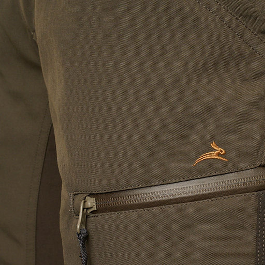 Close Details of Harehill Waterproof Ridgegate Trousers, Cedar - Wild & Moor