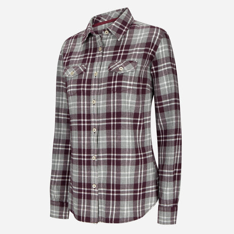 Hoggs of Fife Eilidh Ladies Flannel Shirt Merlot Marl - Wild & Moor