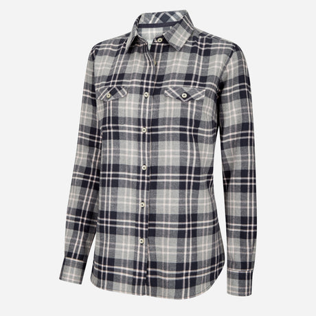 Hoggs of Fife Eilidh Ladies Flannel Shirt Navy Marl - Wild & Moor