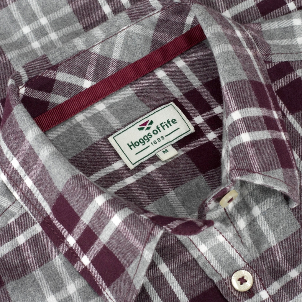 Hoggs of Fife Eilidh Ladies Flannel Shirt Merlot Marl - Wild & Moor