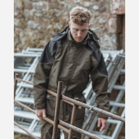Lifestlye image of Hoggs of Fife Field Tech Waterproof Jacket Green - Wild & Moor