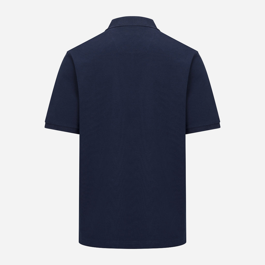 Hoggs of Fife Stewart Block Pique Polo Shirt Navy - Wild & Moor