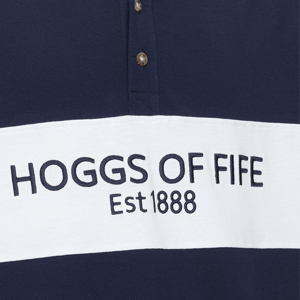 Hoggs of Fife Stewart Block Pique Polo Shirt Navy - Wild & Moor