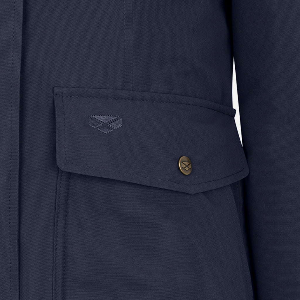 Hoggs of Fife Walker Ladies Long Coat Navy - Wild & Moor