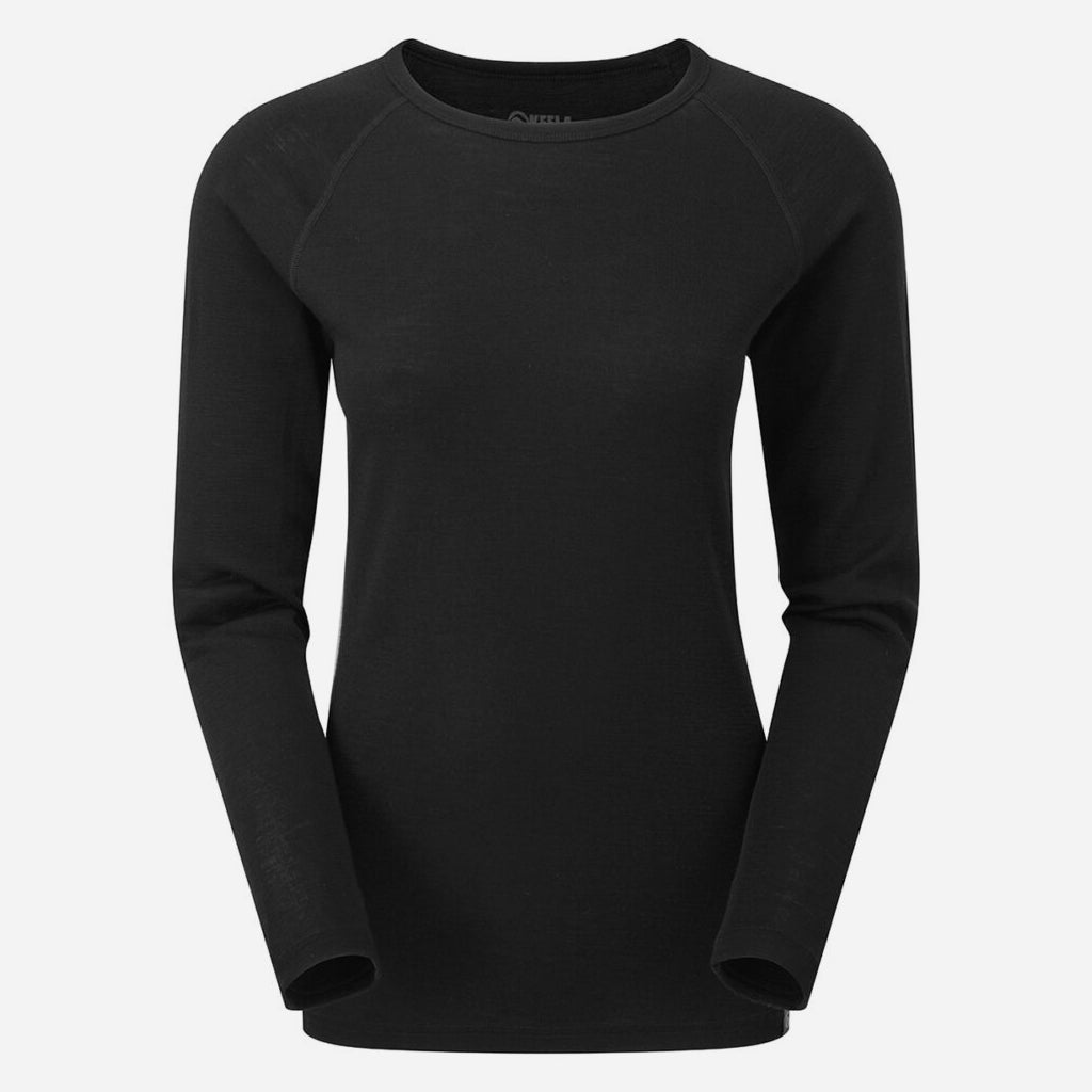 Keela Womens Merino L/S Round Neck Top Black - Wild & Moor