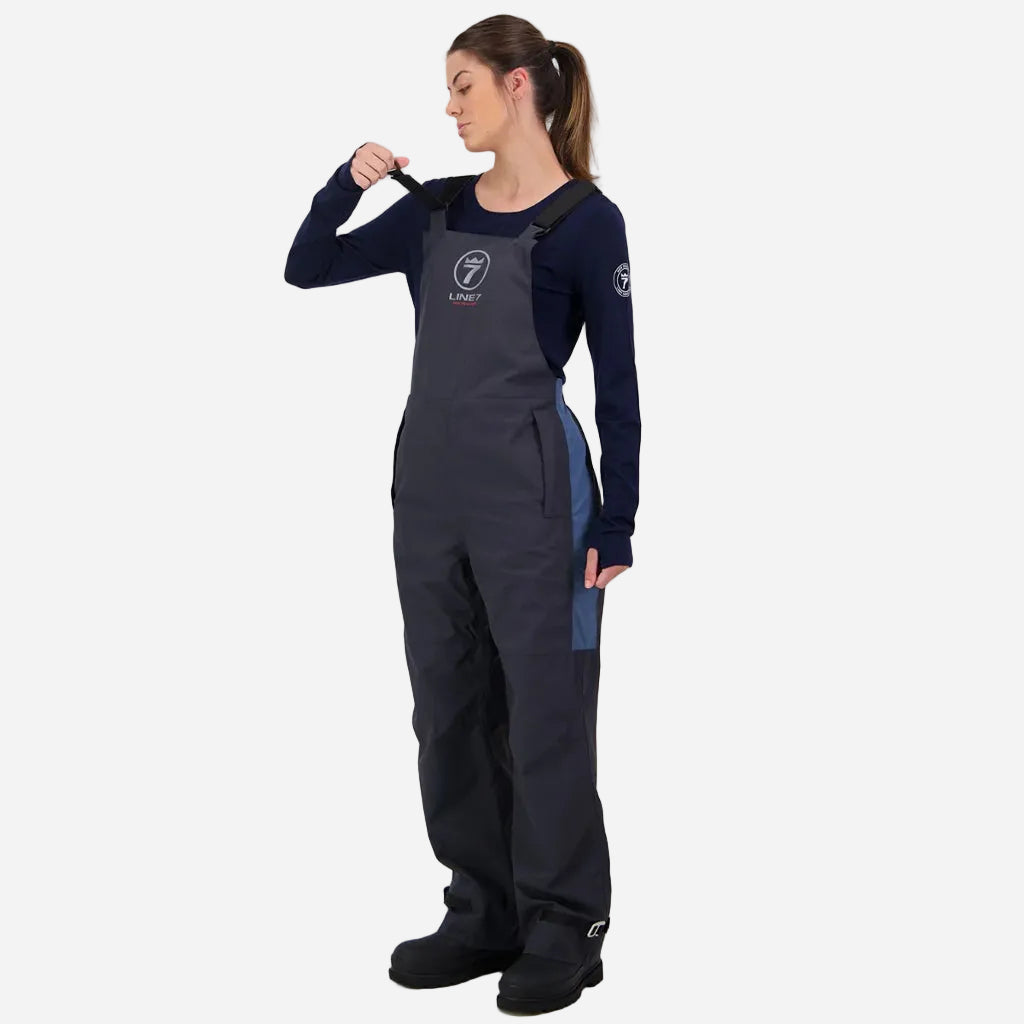 Line 7 Women's Storm Armour10 Waterproof 2 Layer Bib Overtrousers Stormy Weather / Ebony - Wild & Moor