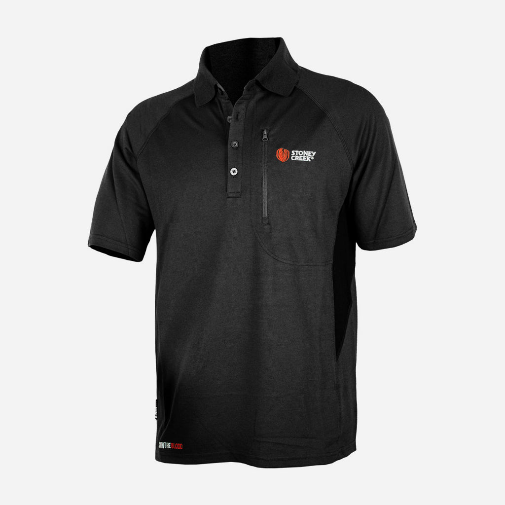 Stoney Creek Mens Q-Wick Dry Polo Shirt Black - Wild & Moor