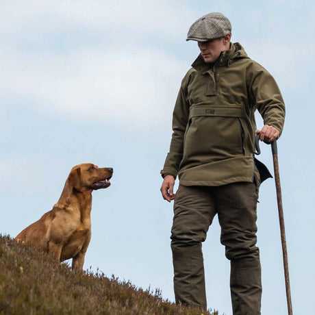 Lifestyle image of Hoggs of Fife Torness Trilaminate Waterproof Smock - Wild & Moor