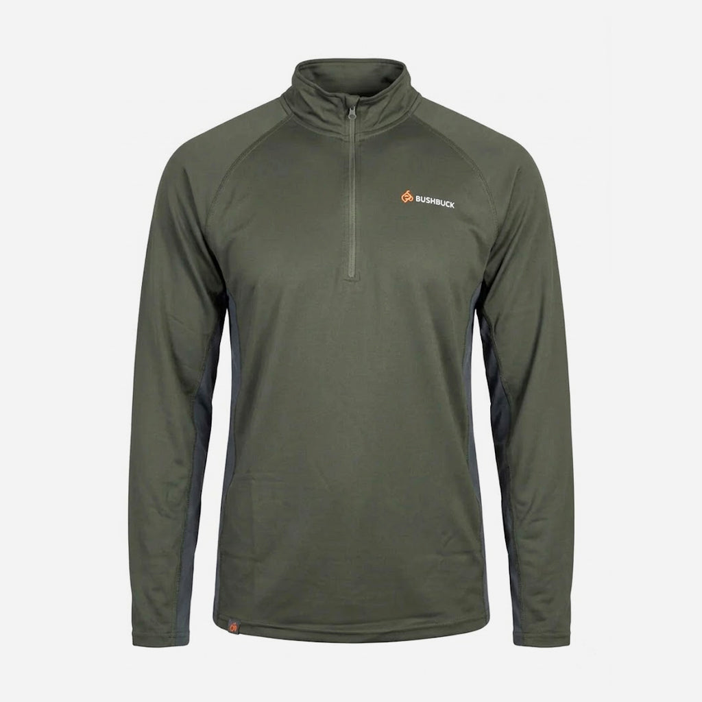 Bushbuck Apex Quarter Zip Unisex Base Layer Bayleaf Green - Wild & Moor