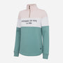 Hoggs of Fife Dumfries 1888 Women's 1/4 Zip Sweatshirt Mineral Blue/Pink - Wild & Moor