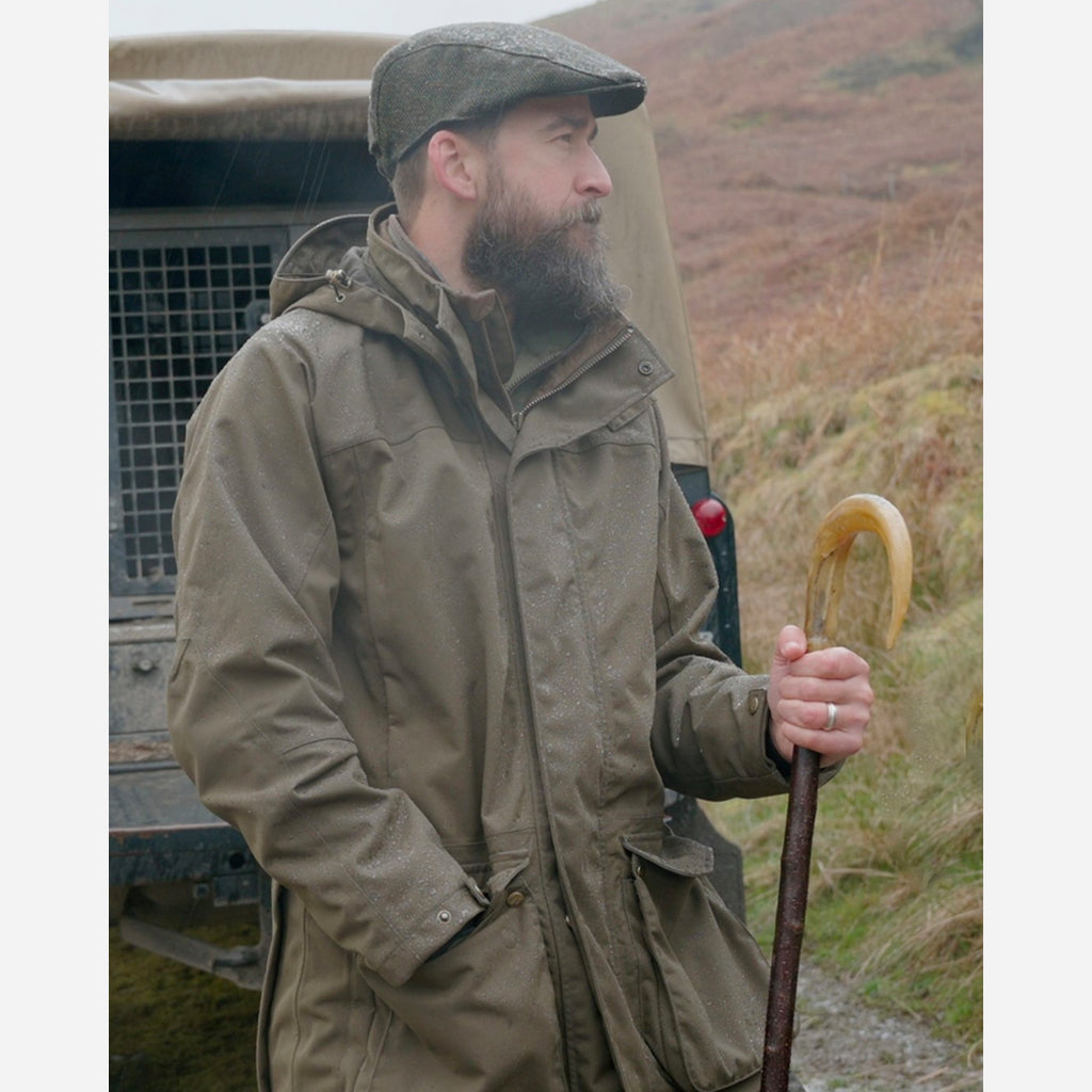 Lifestyle Image of Hoggs of Fife Ballater Waterproof Field Jacket Green - Wild & Moor