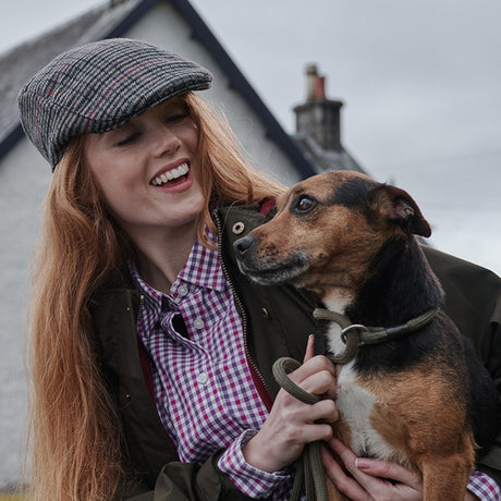 Lifestyle image of Hoggs of Fife Becky II Ladies Cotton Shirt, Violet/Cerise - Wild & Moor