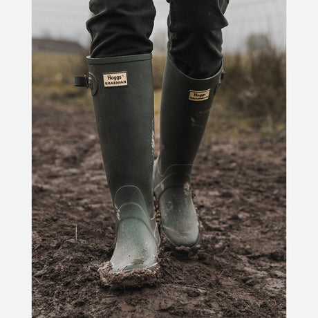 Lifestyle image of Hoggs of Fife Braemar Wellington Boots, Green - Wild & Moor