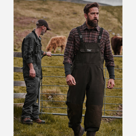 Lifestyle Image of Hoggs of Fife Green King II Waterproof Bib & Brace Green - Wild & Moor