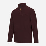 Hoggs of Fife Islander 1/4 Zip Micro-Fleece Shirt, Burgundy - Wild & Moor