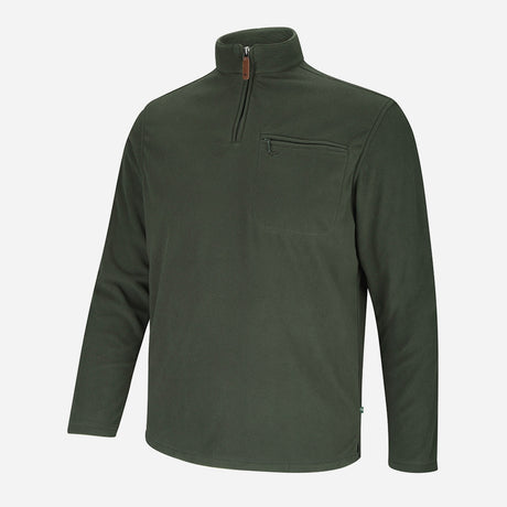 Hoggs of Fife Islander 1/4 Zip Micro-Fleece Shirt, Dark Green - Wild & Moor