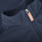 Close up of Hoggs of Fife Islander 1/4 Zip Micro-Fleece Shirt, Navy - Wild & Moor