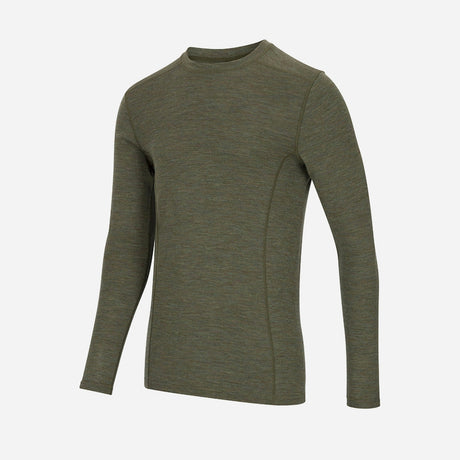 Hoggs of Fife 100% Merino Wool Crew Neck Base Layer Long Sleeve Green - Wild & Moor