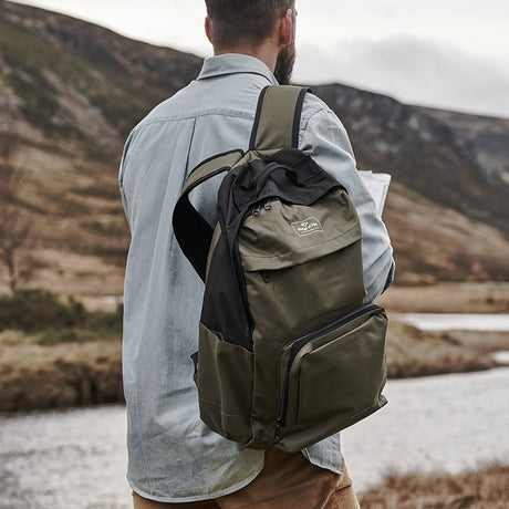 Lifestyle image of Hoggs of Fife Field & Trek Backpack Green/Black - Wild & Moor