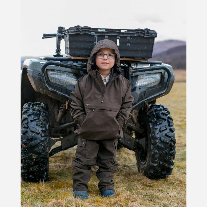 Lifestyle Image of Hoggs of Fife Struther Junior W/P Smock Jacket Green - Wild & Moor
