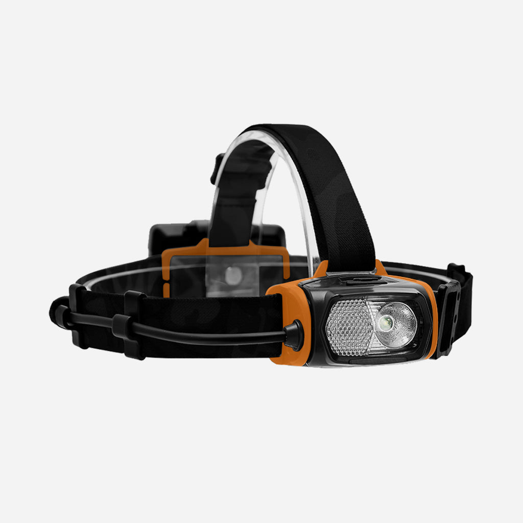 Night Master H1 Dual Colour Rechargeable Head Torch with 400 Lumens Orange - Wild & Moor