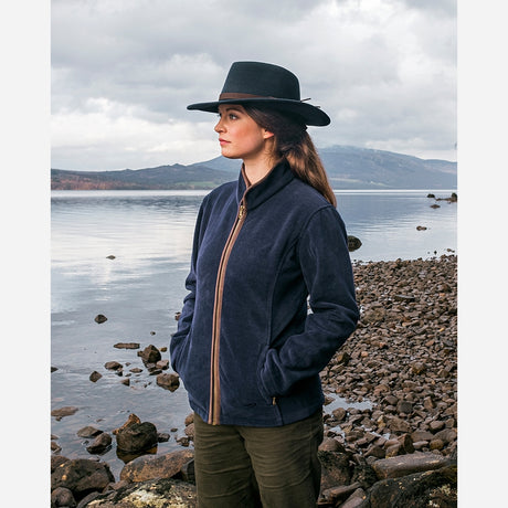 Lifestyle image of Hoggs of Fife Stenton Ladies Fleece Jacket Midnight Navy - Wild & Moor