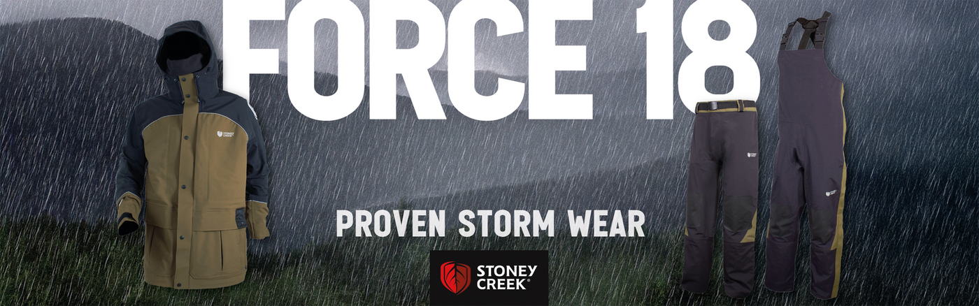 Stoney Creek Force 18 image showing the Force 18 jacket, overtrousers and bib & braces