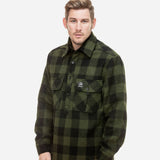 Swanndri Mens Ranger Extreme V2 Wool Shirt Olive / Black Check with Expanding Chest Pockets, Button Flaps